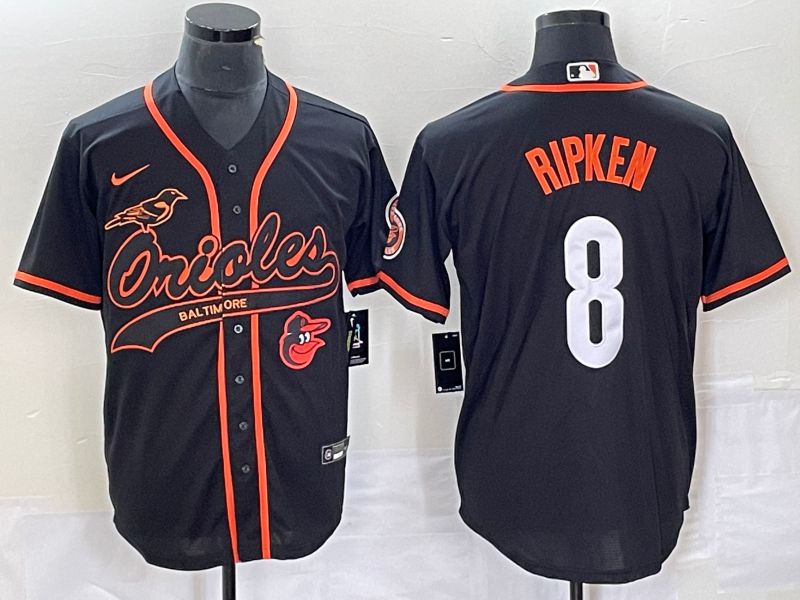 Men Baltimore Orioles 8 Ripken Black Co Branding Nike Game MLB Jersey style 2